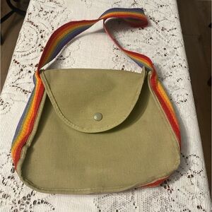 Vintage 70s retro rainbow colorful shoulder bag